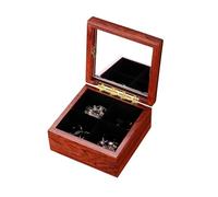 BIBTOO Joyero de Madera Maciza, Exquisito joyero Tridimensional con Relieve, Estilo Chino Retro pequeño.
