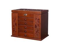 BIBTOO Joyero de Madera Maciza, joyero con Cerradura de Madera, joyero de Princesa Multicapa de Gran Capacidad con Espejo, joyero, joyero, Organizador de joyeros(2)