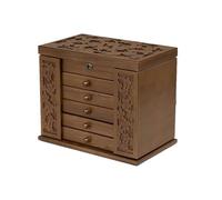 BIBTOO Joyero de Madera Maciza, joyero con Cerradura de Madera, joyero de Princesa Multicapa de Gran Capacidad con Espejo, joyero, joyero, Organizador de joyeros(3)