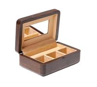 BIBTOO Joyero de Madera Maciza, portátil, for Pendientes, Anillos, pequeño joyero con Espejo, Organizador de Joyas, Estuche for Joyas.