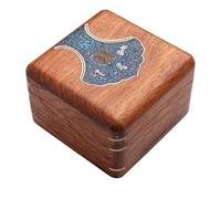 BIBTOO Joyero de Palisandro de Madera Maciza, pequeño y Exquisito, Vintage, for Anillos, Pendientes, Collares, Caja de Almacenamiento de Joyas de Madera Hecha a Mano.