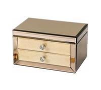 BIBTOO Joyero Joyero Caja de Almacenamiento de Joyas Joyero de Cristal de Moda Organizador de Adornos de joyería for el hogar Caja con cajón y Espejo Caja organizadora de Joyas