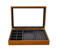 BIBTOO Joyero Multifuncional, Caja de Madera for Guardar Joyas, Bandeja de Microfibra for exhibir Anillos, Pulseras, Estuche for Guardar Joyas
