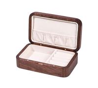 BIBTOO Joyero pequeño de Madera de 6,88 Pulgadas for Guardar Anillos, Pendientes, Collares, Pulseras y Relojes.