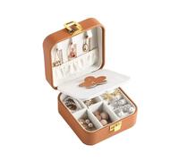 BIBTOO Joyero pequeño de Viaje con Tapa de Doble Capa de Cuero sintético y Caja for Guardar Joyas, Caja for Pendientes y Anillos.(1)