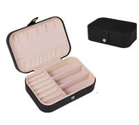 BIBTOO Joyero portátil de Gran Capacidad for Guardar Anillos, Collares y Joyas, de Cuero sintético de una Sola Capa.(3)