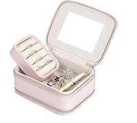 BIBTOO Joyero portátil de Viaje Sencillo con Cremallera for Guardar Pendientes y Joyas, Multifuncional.