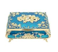 BIBTOO Joyero Vintage con diseño de Rosa en Relieve, de aleación de Zinc Resistente, Exquisita artesanía, Ideal for Guardar Joyas y Decorar tu Escritorio.(1)