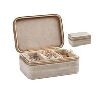 BIBTOO Joyeros Joyero de Franela Retro con Cerradura Joyero Doble Joyero Caja de Almacenamiento de Collar de Pulsera de Jade