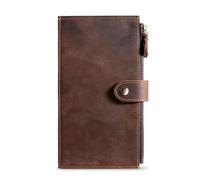 BIBTOO Leather Wallet for Men,Large Capacity Card Holder Phone Clutch Bag Checkbook Multi Organizer Purse with Zipper