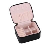 BIBTOO Mini Organizador de Pendientes con Cierre de Cremallera for Guardar Anillos, de Piel sintética, portátil, for Viajes y Regalos, con múltiples Compartimentos.(3)