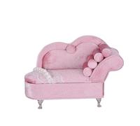BIBTOO Mini sofá de Terciopelo Rosa, Caja organizadora for Guardar Joyas, Pendientes y Anillos.
