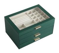 BIBTOO Organizador de Joyas, Caja de Almacenamiento de Cuero for Relojes, Pendientes, aretes, Anillos, Collares, Estuche de exhibición