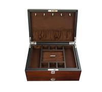 BIBTOO Organizador de Joyas, Caja de Almacenamiento Multicapa for Anillos, Pendientes, Collares, Pulseras y Relojes, Caja pequeña de Madera for Guardar Joyas, Organizador de Joyas pequeño