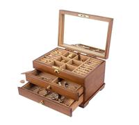 BIBTOO Organizador de Joyas de 3 Capas, Caja organizadora for Guardar Relojes, Expositor de Joyas, Regalo for Pendientes, Anillos, Collares.