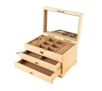 BIBTOO Organizador de Joyas de 3 Capas, Caja organizadora for Guardar Relojes, Expositor de Joyas, Regalo for Pendientes, Anillos, Collares.(1)