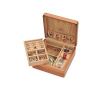 BIBTOO Organizador de Joyas de Madera con 2 Capas for exhibir Collares, Pendientes y Anillos.