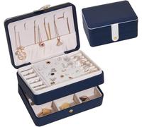 BIBTOO Organizador de Joyas de Mano, Caja de Almacenamiento for Collares, Pendientes y Joyas, Organizador de Joyas pequeño(C)