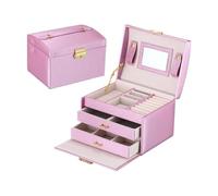 BIBTOO Organizador de Joyas de Tres Capas, Gran Capacidad, portátil, for Anillos, Pendientes, hogar, pequeño