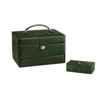 BIBTOO Organizador de Joyas, joyero de Cuero sintético, joyero Vintage con Cerradura, Organizador de Joyas for Mujer, Caja de Almacenamiento de Joyas, joyeros for Mujer(2)