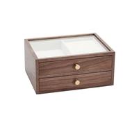 BIBTOO Organizador de Joyas, joyero de Madera con Ventana Transparente, joyero de Doble Capa y Gran Capacidad, joyero multifunción, joyeros for Mujer.
