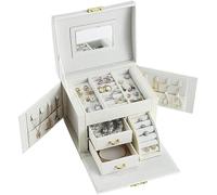 BIBTOO Organizador de Joyas, joyero, joyero Grande, Organizador de Joyas for niñas, cajones de Cuero sintético, Estuche for Guardar Joyas, Pendientes, Anillos, Collares, joyeros for Mujeres.(1)