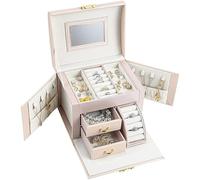BIBTOO Organizador de Joyas, joyero, joyero Grande, Organizador de Joyas for niñas, cajones de Cuero sintético, Estuche for Guardar Joyas, Pendientes, Anillos, Collares, joyeros for Mujeres.(2)