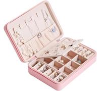 BIBTOO Organizador de Joyas, joyero, joyero, Organizador portátil for exhibir Joyas, Organizador de Cuero for Anillos, aretes, Collares, Estuche for Joyas for Mujeres, joyeros for Mujeres(2)