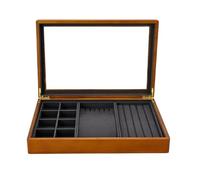 BIBTOO Organizador de Joyas, joyero Multifuncional, Caja de Madera for Guardar Joyas, Bandeja de Microfibra for exhibir Anillos, Caja for Guardar Pulseras, Estuche for Guardar Joyas