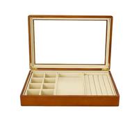 BIBTOO Organizador de Joyas, joyero Multifuncional, Caja de Madera for Guardar Joyas, Bandeja de Microfibra for exhibir Anillos, Caja for Guardar Pulseras, Estuche for Guardar Joyas