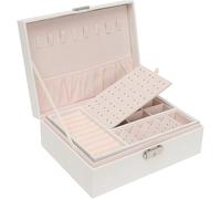 BIBTOO Organizador de Joyas, joyero pequeño, joyero de Viaje, Organizador de Joyas de Cuero de Doble Capa for Mujeres y niñas, Cajas de Regalo for Mujeres.(2)