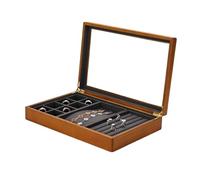 BIBTOO Organizador de Joyas Multifuncional, Caja de Madera for Guardar Joyas, Bandeja de Microfibra for exhibir Anillos y Pulseras, Organizador de Joyas pequeño(1)