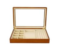 BIBTOO Organizador de Joyas Multifuncional, Caja de Madera for Guardar Joyas, Bandeja de Microfibra for exhibir Anillos y Pulseras, Organizador de Joyas pequeño