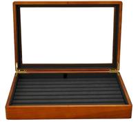 BIBTOO Organizador de Joyas Multifuncional, Caja de Madera for Guardar Joyas, Bandeja de Microfibra for exhibir Anillos y Pulseras, Organizador de Joyas pequeño(2)