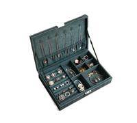 BIBTOO Organizador de Joyas Vintage de Franela Verde, multifunción, for Guardar Pendientes, Collares y Mucho más.
