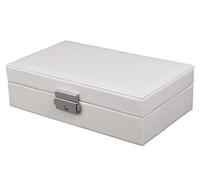 BIBTOO Organizador de Joyeros Exquisito Joyero Caja de Almacenamiento de Joyas con Cerradura Tocador Exquisito Caja de Maquillaje Organizador de Joyas Pequeño(1)