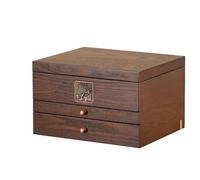 BIBTOO Organizador de Maquillaje de 10,23 Pulgadas, joyero de Madera Retro, pequeño joyero, Ideal for exhibir Anillos, Pulseras, Collares, Pendientes y Relojes.