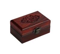 BIBTOO Organizador de Maquillaje de Madera Estilo Chino Retro, joyero, Caja de Almacenamiento for cosméticos, Anillos, Pendientes, Collares, Pulseras y Relojes, pequeño joyero de 5,31 Pulgadas.