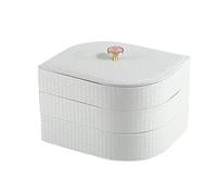 BIBTOO Organizador de Maquillaje, joyero de Cuero de Lujo, Bandeja de 3 Capas, Estuche Organizador for Pendientes, Anillos, Collares, joyero.(1)
