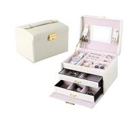BIBTOO Organizador de Maquillaje, joyero portátil for Guardar Collares, Pendientes, Anillos, Pulseras, Relojes y Pulseras, joyero de Piel sintética.