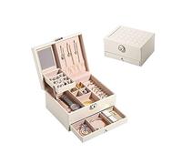 BIBTOO Organizador de Maquillaje Multicapa, joyero de Cuero sintético de Terciopelo, for Guardar Relojes, Pendientes, Collares, Anillos, 22,86 cm.