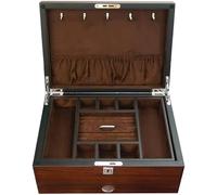 BIBTOO Organizadores de Maquillaje, joyero Retro, Caja de Almacenamiento Multicapa for Anillos, Pendientes, Collares, Pulseras y Relojes, joyero pequeño de Madera de 11,81 Pulgadas.(2)