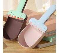 Bibulkoye Pet Food Spoon Cute Ice Cream Shape Large Capacity Food Grade Dog Food Scoop with Sealing Clip for Dogs Cats Pets (Blue Pink)