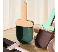 Bibulkoye Pet Food Spoon Cute Ice Cream Shape Large Capacity Food Grade Dog Food Scoop with Sealing Clip for Dogs Cats Pets (Orange Green)