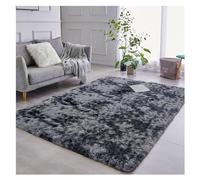Bibykivn Alfombra Salon Pelo Largo Lavables, 120x160 cm Shaggy Alfombras Dormitorio Modernas, Tapete Antideslizante Comedor Alfombra Grande para Interiores Estar Habitación (120x160 cm, Gris Oscuro)