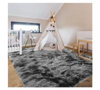 Bibykivn Alfombra Salon Pelo Largo Lavables, 120x200 cm Shaggy Alfombras Dormitorio Modernas, Tapete Antideslizante Comedor Alfombra Grande para Interiores Estar Habitación (120x200 cm, Gris Oscuro)