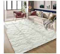 Bibykivn Alfombra Salon Pelo Largo Lavables, 80x160 cm Shaggy Alfombras Dormitorio Modernas, Tapete Antideslizante Comedor Alfombra Grande para Interiores Estar Habitación (Blanquecino, 120x200 cm)