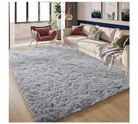 Bibykivn Alfombra Salon Pelo Largo Lavables, 80x160 cm Shaggy Alfombras Dormitorio Modernas, Tapete Antideslizante Comedor Alfombra Grande para Interiores Estar Habitación (Gris, 80x160 cm)