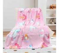 Bibykivn Manta de Unicornio - 100 x 150 cm Manta Que Brilla Oscuridad, Mantas Infantiles Cálidas y Mullidas para Niños de 1 a 10 Años - Manta para Sofá, Cama, Viaje, Sala de Estar (Elfo, 120 x 150cm)