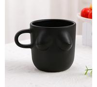 Bibykivn Taza de café de cerámica con asa - Taza 3D con forma de cuerpo humano, Taza de expreso artística y creativa, Taza de té decorativa única, Ideal para regalos y uso diario (B, Negro)